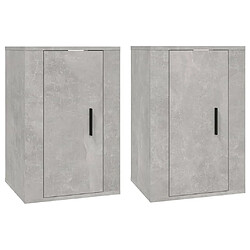 Maison Chic Lot de 2 Meubles TV muraux Banc TV suspendus pour salon Gris béton 40x34,5x60 cm -MN94049