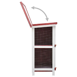 Acheter Helloshop26 Clapier cage d'extérieur 4 portes 90 x 45 x 90 cm rouge bois 02_0000594