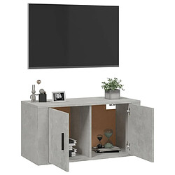 Maison Chic Meuble TV scandinave mural Banc TV suspendu pour salon - Gris béton 80x34,5x40 cm -MN68809 pas cher