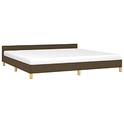 Avis Maison Chic Lit adulte - Cadre Structure de lit avec tête de lit Contemporain Marron foncé 200x200 cm Tissu -MN11217