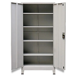 vidaXL Armoire de bureau avec 2 portes Acier 90 x 40 x 180 cm Gris