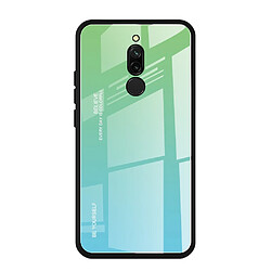 Wewoo Coque Pour Xiaomi Redmi 8 Gradient Color Glass Case Sky Blue