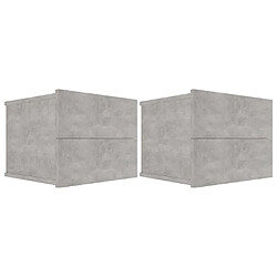 vidaXL Tables de chevet 2 pcs Gris béton 40x30x30 cm Bois ingénierie