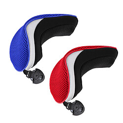 2pcs Golf Hybrid UT Club Rescue Head Cover Couvre-tête Rouge Et Bleu