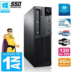 PC Lenovo M92p SFF Intel G630 4Go Disque 120Go SSD Graveur DVD Wifi W7 - Occasion