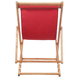 Avis vidaXL Chaise pliable de plage Tissu et cadre en bois Rouge