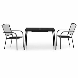 Maison Chic Ensemble de salle à manger de jardin 3 pcs,Table et chaises d'extérieur anthracite acier -GKD103242