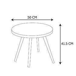 Acheter Toilinux Table basse ronde Arabesque - Diamètre 50 cm - Blanc et Beige