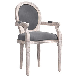 Maison Chic Chaises à manger,Chaise pour cuisine gris foncé 54x56x96,5 cm velours -MN11734