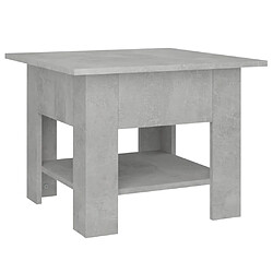 vidaXL Table basse gris béton 55x55x42 cm bois d'ingénierie