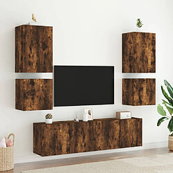 Avis vidaXL Meubles TV muraux 2 pcs chêne fumé 40,5x30x40cm bois ingénierie