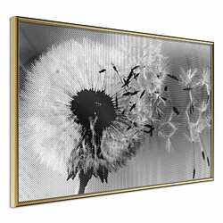 Paris Prix Affiche Murale Encadrée Dandelion in the Wind 30 x 20 cm Or