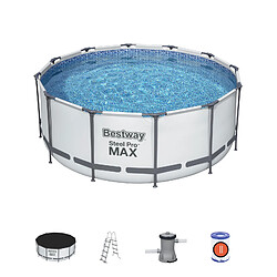 Piscine Hors-sol Tubulaire Bestway Steel Pro Max 366x122 cm Épurateur à Cartouche de 2 006 L/H Bâche et Échelle