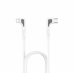 Remax RC-181i Données et données durables coudées Câble Charge Rapide PD 20W 3A USB-C vers Lightning 1m Blanc