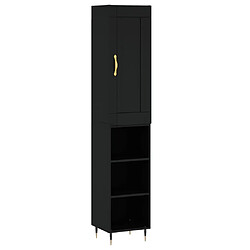 vidaXL Buffet haut Noir 34,5x34x180 cm Bois d'ingénierie