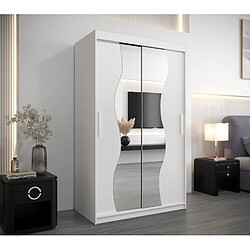 Abiks Meble Armoire MADRYT À Portes Coulissantes 200/120/62 2 Portes (Blanc/Blanc)