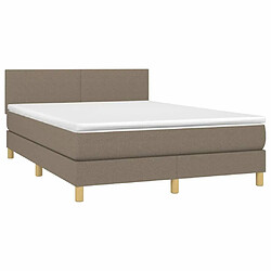 Avis Maison Chic Lit adulte- Lit + matelas,Sommier à lattes de lit avec matelas Taupe 140x200 cm Tissu -GKD72893