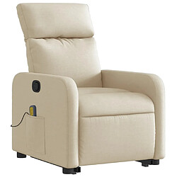 Avis Maison Chic Fauteuil Relax pour salon, Fauteuil inclinable de massage Crème Tissu -GKD10747