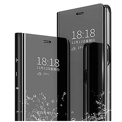 Htdmobiles Housse pour Xiaomi 12 Lite 5G - etui portefeuille miroir clear view + film ecran - NOIR