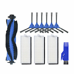 3paires Brosses latérales+3pcs filtres+1pc peigne bleue+1pc brosse à rouleau pour Conga Robot 1090 Aspirateur