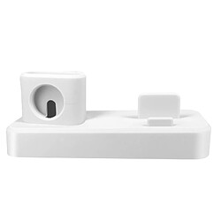 Avizar Support de Charge 3 en 1 iPhone, AirPods et Apple Watch en Silicone Blanc