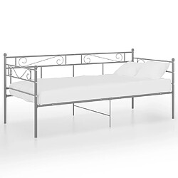 vidaXL Cadre de canapé-lit sans matelas gris métal 90x200 cm