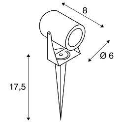 Acheter Projecteur extérieur, rouille, SLV LED SPIKE avec LED intégrée, 6W, 3000K, IP55