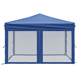 Avis vidaXL Tente de réception pliable avec parois Bleu 3x3 m