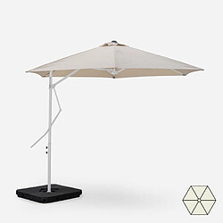 Avis Elios Parasols Parasol de jardin 3x3 mât latéral décentré blanc Napili