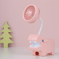 (Rose) Mini Ventilateur Portatif de Support de Stylo de Conception de Dessin Animé d'Étudiant Rechargeable par Usb