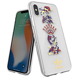 Adidas Coque pour iPhone X et XS Silicone Gel Motif Jovial Fine Légère Transparent