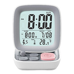 Type D'ordinateur Vintage LCD Digital Wake Up Alarm Clock Type De Batterie Blanche