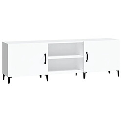 vidaXL Meuble TV blanc 150x30x50 cm bois d'ingénierie