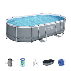 Piscine Hors-sol Tubulaire Bestway Power Steel Ovale 488x305x107 cm Filtre à Cartouche de 3.028 litres/heure