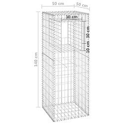 vidaXL Poteau à panier de gabion 50x50x140 cm Fer pas cher