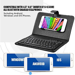 Acheter Clavier Bluetooth sans fil pour téléphone, mini clavier Bluetooth portable avec étui de protection clavier pliable pour largeur de 6 téléphones portables Bluetooth de 9,5 cm (noir)