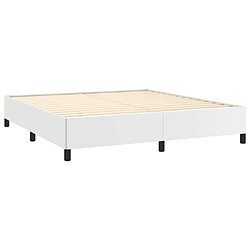 Acheter Maison Chic Lit adulte - Lit simple Cadre de lit,Structure du lit Contemporain Blanc 180x200 cm Similicuir -MN67348