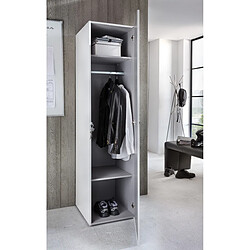 Avis Pegane Armoire cadenassable avec 1 porte en bois mélamine coloris blanc - longueur 45 x hauteur 185 x profondeur 54 cm