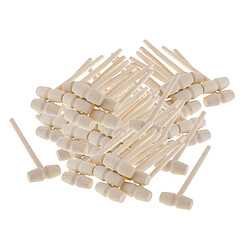 80pcs 14cm Maillets En Bois Marteau En Bois Naturel Petit Pour Les Craquelins De