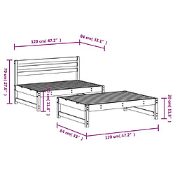 vidaXL Salon de jardin 2 pcs blanc bois de pin massif pas cher