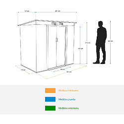 Acheter Abri de Jardin en Métal Gardiun Buckingham 2,43 m² 121x201x176 cm Ext. Acier Galvanisé Anthracite