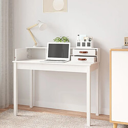 Avis Maison Chic Bureau,Table de travail,bureau de travail pour chambre Blanc 110x50x93 cm Bois massif de pin -GKD58129