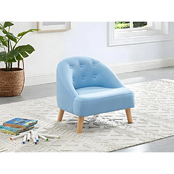 Vente-Unique Fauteuil pour enfant en tissu 100% coton MAGGIE - Bleu pastel