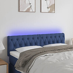 Maison Chic Tête de lit scandinave à LED,meuble de chambre Bleu 144x7x78/88 cm Tissu -MN39521