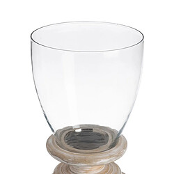 BigBuy Home Bougeoir Blanc Bois Verre 24 x 24 x 39 cm