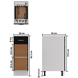 vidaXL Armoire de plancher à tiroir Noir 30x46x81,5 cm Aggloméré pas cher