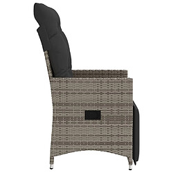 Acheter vidaXL Chaise inclinable de jardin avec coussins gris résine tressée