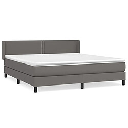 Maison Chic Lit Adulte - Lit simple Lit à sommier tapissier avec matelas moelleux - Meuble de Chambre - Gris 160x200 cm Similicuir -MN45489