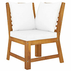 Avis Maison Chic Salon de jardin 3 pcs - Table et chaises d'extérieur - Mobilier/Meubles de jardin Moderne avec coussin crème Bois d'acacia solide -MN97863