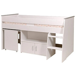 Avis But Lit combiné 90x200 cm avec bureau LOAN blanc